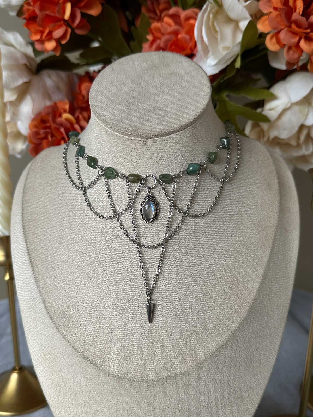 Clairière d’argent (Apatite et pierre de lune)