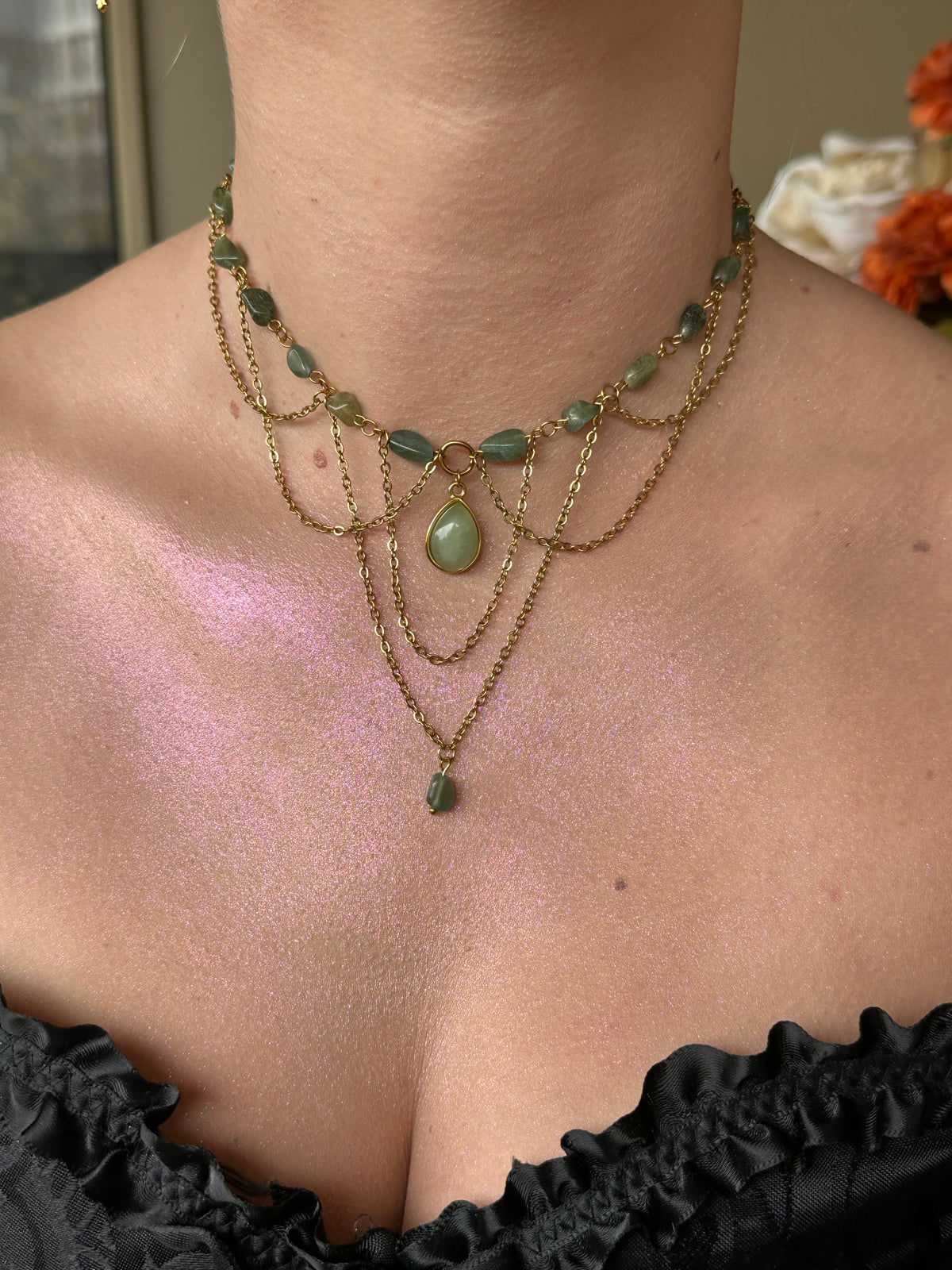 Éclat sauvage (Apatite et aventurine)